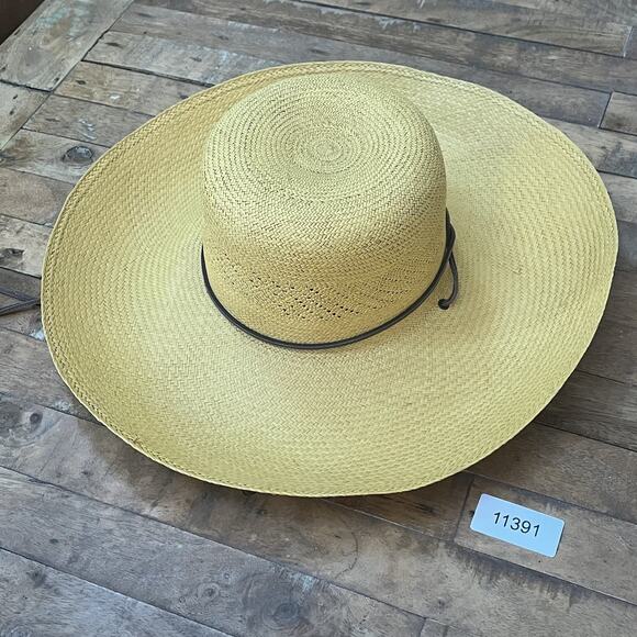 Panama Straw Sun Hat Women\'s Yellow 15\